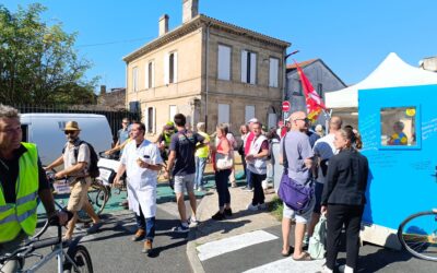 Mobilisation devant l’Hôpital de Cadillac : soutien aux grévistes
