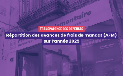 Transparence sur l’utilisation de mes frais de mandat pour l’année 2025